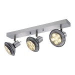 SLV 147443 ASTO, Wand- und Deckenleuchte, dreiflammig, QPAR51, aluminium gebürstet, max. 225 W 