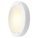SLV 229071 BULAN, Outdoor Wand- und Deckenleuchte, C35, IP44, rund, weiß, Glas satiniert, max. 60 W 
