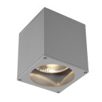 SLV 229554 BIG THEO, Outdoor Deckenleuchte, QPAR111, IP44, eckig, silbergrau, max. 75 W 