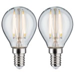 Paulmann 288.57 LED Tropfen Filament 2 Stück E14 230V 2x250lm 2x2,7W 2700K Klar 