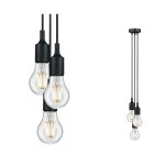 Paulmann 503.82 Neordic Pendelleuchte Ketil E27 max. 3x60W Schwarz dimmbar Silikon#Metall 