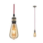Paulmann 503.86 Neordic Pendelleuchte Eldar E27 max. 60W Rot#Nickel gebürstet dimmbar Metall 