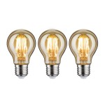 Paulmann 5074 Leuchtmittel Bundle 3x LED Allgebrauchslampe gold 3x 6,5W E27 2500K 