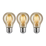Paulmann 5079 Leuchtmittel Bundle 3x LED Vintage Allgebrauchslampe gold 3x 4,7W E27 2500K 