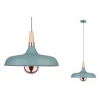 Paulmann 796.55 Neordic Pendelleuchte Juna E27 max. 20W Softgrün#Kupfer#Holz dimmbar Metall#Holz 