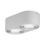 Paulmann 797.09 LED Deckenleuchte 3-Step-Dim Argun 3000K 2x280lm 230V 2x4,8W dimmbar Weiß/Alu gebürstet 