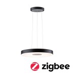 Paulmann 797.79 LED Pendelleuchte Smart Home Zigbee Puric Pane 2700K 1.200lm / 700lm 11 / 1x7W Schwarz/Grau dimmbar 