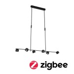 Paulmann 797.83 LED Pendelleuchte Smart Home Zigbee 3.0 Puric Pane Effect Effect 2700K 600lm / 300lm 6x6 / 3W Schwarz dimmbar 