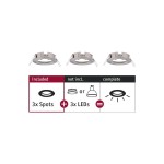 Paulmann 924.79 Einbauleuchte Choose Basisset starr IP44 rund 78mm max. 3x10W 230V dimmbar Eisen gebürstet 