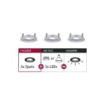 Paulmann 924.84 Einbauleuchte Choose Basisset starr IP44 rund 78mm max. 3x10W 230V dimmbar Alu gedreht 