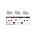 Paulmann 924.90 Einbauleuchte Choose Basisset schwenkbar rund 84mm 50° max. 3x10W 230V dimmbar Alu gedreht 