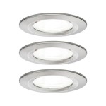 Paulmann 929.79 LED Einbauleuchte Nova Basisset starr IP44 rund 78mm GU10 3x6,5W 3x470lm 230V 4000K Eisen gebürstet 