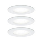 Paulmann 929.80 LED Einbauleuchte Nova Basisset starr IP44 rund 78mm GU10 3x6,5W 3x470lm 230V 4000K Weiß matt 