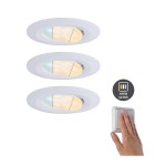 Paulmann 929.99 LED Einbauleuchte Calla 3er-Pack schwenkbar IP65 rund 90mm 30° 5,5W 400lm 230V White Switch Weiß 
