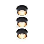 Paulmann 933.79 LED Einbauleuchte 3-Step-Dim Gil Coin Basisset IP44 rund 68mm Coin 3x6W 3x470lm 230V dimmbar 2700K Schwarz matt/Gold 