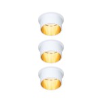 Paulmann 933.81 LED Einbauleuchte 3-Step-Dim Gil Coin Basisset IP44 rund 68mm Coin 3x6W 3x470lm 230V dimmbar 2700K Weiß matt/Gold 