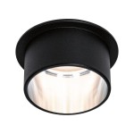 Paulmann 933.82 LED Einbauleuchte 3-Step-Dim Gil Coin IP44 rund 68mm Coin 6W 470lm 230V dimmbar 2700K Schwarz matt#Eisen gebürstet 