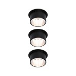 Paulmann 933.83 LED Einbauleuchte 3-Step-Dim Gil Coin Basisset IP44 rund 68mm Coin 3x6W 3x470lm 230V dimmbar 2700K Schwarz matt/Eisen gebürstet 