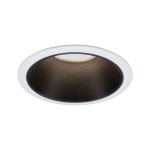 Paulmann 934.01 LED Einbauleuchte 3-Step-Dim Cole Coin IP44 rund 88mm Coin 6W 470lm 230V dimmbar 2700K Weiß/Schwarz matt 