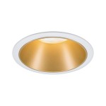 Paulmann 934.05 LED Einbauleuchte 3-Step-Dim Cole Coin IP44 rund 88mm Coin 6W 470lm 230V dimmbar 2700K Weiß/Gold matt 