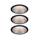 Paulmann 934.08 LED Einbauleuchte 3-Step-Dim Cole Coin Basisset IP44 rund 88mm Coin 3x6W 3x470lm 230V dimmbar 2700K Schwarz/Silber 