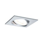 Paulmann 934.37 LED Einbauleuchte Nova schwenkbarar eckig 84x84mm 50° GU10 6,5W 460lm 230V 2700K Alu gedreht 