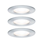 Paulmann 934.44 LED Einbauleuchte Nova Basisset starr IP44 rund 78mm GU10 3x6,5W 3x460lm 230V 2700K Alu gedreht 