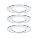 Paulmann 934.45 LED Einbauleuchte Nova Basisset starr IP44 rund 78mm GU10 3x6,5W 3x460lm 230V 2700K Chrom 