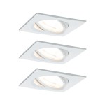 Paulmann 934.72 LED Einbauleuchte 3-Step-Dim Nova Basisset schwenkbar eckig 84x84mm 50° GU10 3x6,5W 3x460lm 230V dimmbar 2700K Weiß matt 