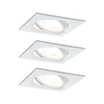 Paulmann 934.72 LED Einbauleuchte 3-Step-Dim Nova Basisset schwenkbarar eckig 84x84mm 50° GU10 3x6,5W 3x460lm 230V dimmbar 2700K Weiß matt 