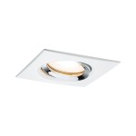 Paulmann 936.64 Einbauleuchte Nova Plus schwenkbar IP65 eckig 93x93mm 30° GU5,3 / GU10 max. 35W 230/12V dimmbar Weiß matt#Chrom 