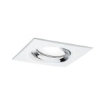 Paulmann 936.74 LED Einbauleuchte Nova Plus Einzelleuchte schwenkbar IP65 eckig 93x93mm 30° GU10 6W 470lm 230V dimmbar 4000K Weiß matt#Chrom 