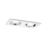 Paulmann 936.76 LED Einbauleuchte Nova Plus Einzelleuchte schwenkbarar IP65 eckig 185x93mm 30° GU10 1x 2x6W 1x 2x470lm 230V dimmbar 4000K Weiß matt/Chrom 