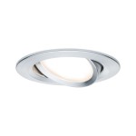 Paulmann 939.02 LED Einbauleuchte Nova Plus Coin Einzelleuchte schwenkbar rund 84mm 50° Coin 6W 470lm 230V dimmbar 2700K Alu gedreht 