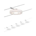 Paulmann 941.09 LED Seilsystem DiscLED I Basisset 5x200lm 5x4,3W 2700K 230/12V Chrom/Satin 