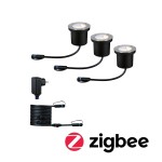 Paulmann 942.75 Plug & Shine LED Bodeneinbauleuchte Smart Home Zigbee RGBW Basisset IP65 RGBW+ 3x3,6W Silber 