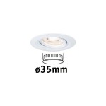 Paulmann 942.92 LED Einbauleuchte Nova Mini Coin Einzelleuchte schwenkbarar rund 66mm 15° Coin 4W 310lm 230V 2700K Weiß matt 