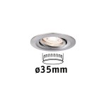 Paulmann 942.94 LED Einbauleuchte Nova Mini Coin Einzelleuchte schwenkbarar rund 66mm 15° Coin 4W 310lm 230V 2700K Eisen gebürstet 