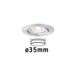 Paulmann 942.96 LED Einbauleuchte Nova Mini Coin Einzelleuchte schwenkbarar rund 66mm 15° Coin 4W 310lm 230V 2700K Alu gedreht 
