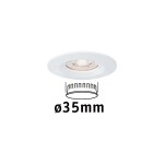 Paulmann 942.98 LED Einbauleuchte Nova Mini Coin Einzelleuchte starr IP44 rund 65mm Coin 4W 310lm 230V 2700K Weiß matt 
