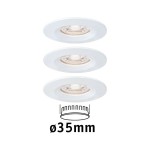 Paulmann 942.99 LED Einbauleuchte Nova Mini Coin Basisset starr IP44 rund 65mm Coin 3x4W 3x310lm 230V 2700K Weiß matt 