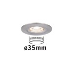 Paulmann 943.00 LED Einbauleuchte Nova Mini Coin Einzelleuchte starr IP44 rund 65mm Coin 4W 310lm 230V 2700K Eisen gebürstet 