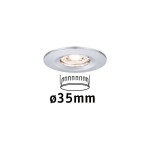 Paulmann 943.02 LED Einbauleuchte Nova Mini Coin Einzelleuchte starr IP44 rund 65mm Coin 4W 310lm 230V 2700K Chrom 