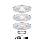 Paulmann 943.03 LED Einbauleuchte Nova Mini Coin Basisset starr IP44 rund 65mm Coin 3x4W 3x310lm 230V 2700K Chrom 