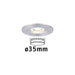 Paulmann 943.04 LED Einbauleuchte Nova Mini Coin Einzelleuchte starr IP44 rund 65mm Coin 4W 310lm 230V 2700K Alu gedreht 