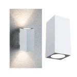 Paulmann 943.30 LED Außenwandleuchte Flame IP44 eckig 58x75mm 3000K 2x3,5W 2x260lm 230V Weiß Aluminium 