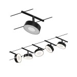 Paulmann 944.79 CorDuo LED Seilsystem Circle Basisset 5x180lm 5x5W 3000K 230/12V Schwarz matt 