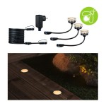 Paulmann 947.22 Plug & Shine LED Bodeneinbauleuchte Floor Basisset Insektenfreundlich IP67 2200K 3x2W 21VA Silber 