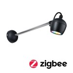 Paulmann 947.73 LED Außenwandleuchte Smart Home Zigbee 3.0 Kikolo RGBW IP65 90mm RGBW+ 6,2W 440lm 230V Anthrazit Kunststoff#Aluminium 