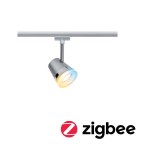 Paulmann 955.26 URail Schienenspot Smart Home Zigbee 3.0 Cone Einzelspot inkl. Tunable White Leuchtmittel GU10 330lm 5W Tunable White dimmbar 230V Chrom matt#Chrom 